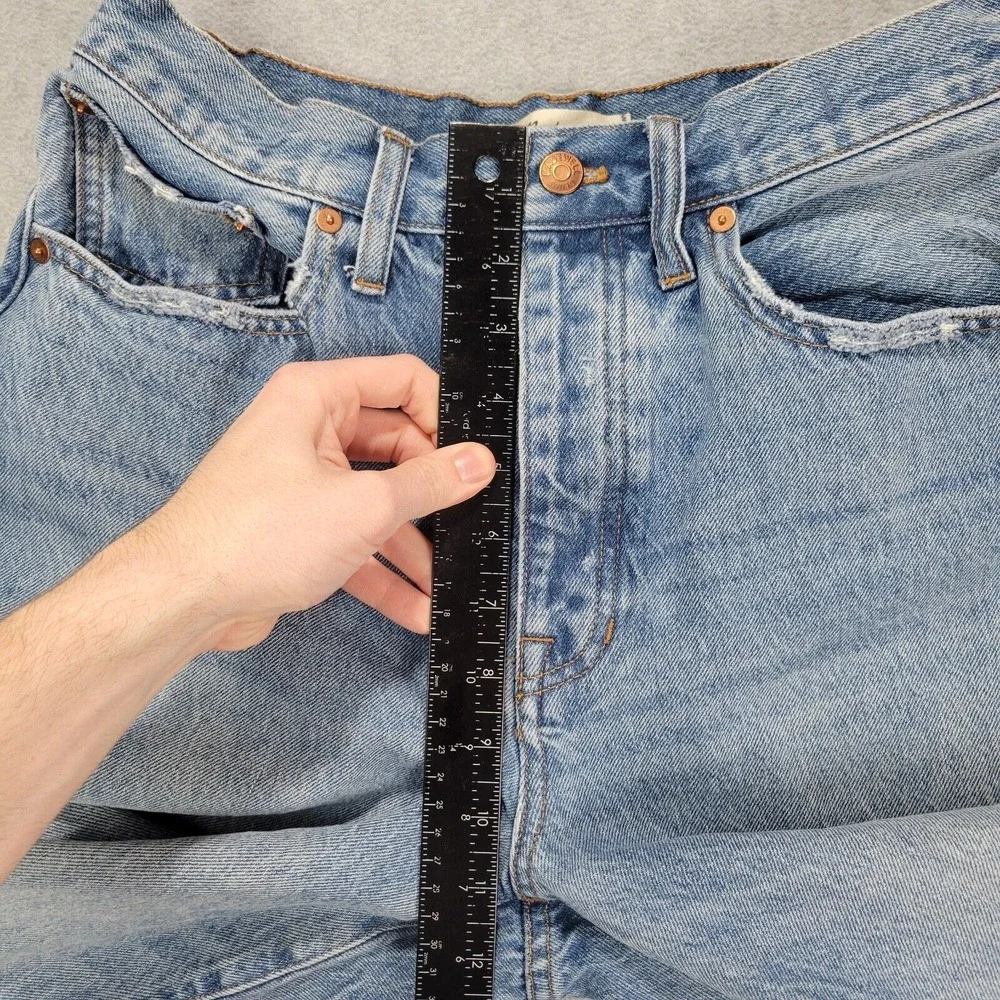 Madewell Womens The Dad Jeans Relaxed Straight Size 28 (Fits 30x27) Blue Classic